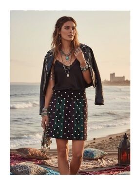 new LF Furst of a Kind ✶ Studded Sweater Skirt ✶ Amethyst + Emerald ✶ XXS XS S M